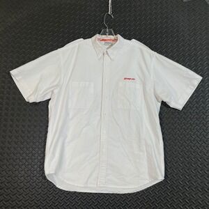 Snap-on Japan White Embroidered Polo Button Up‎ Uniform Shirt Men's Size XXL